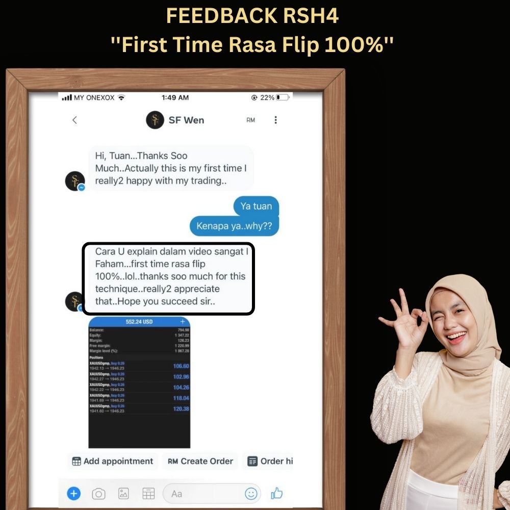 Feedback pelajar RSH4: First time rasa flip 100%, thanks soo much for this technique